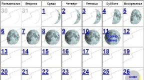 Lunar calendar for february