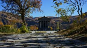 Geghard temple in Armenia.  Garni and Geghard.  Armenia.  Avazan Rock Church